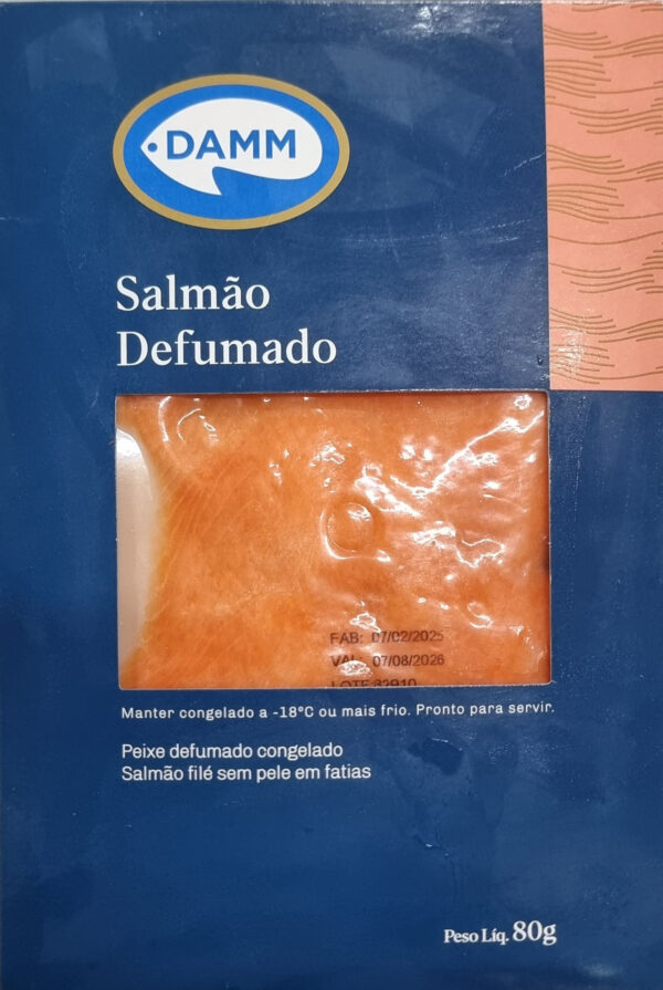 Filé de salmão defumado fatiado 80g